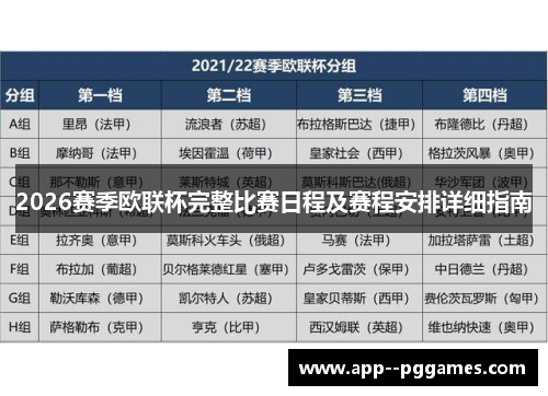 2026赛季欧联杯完整比赛日程及赛程安排详细指南